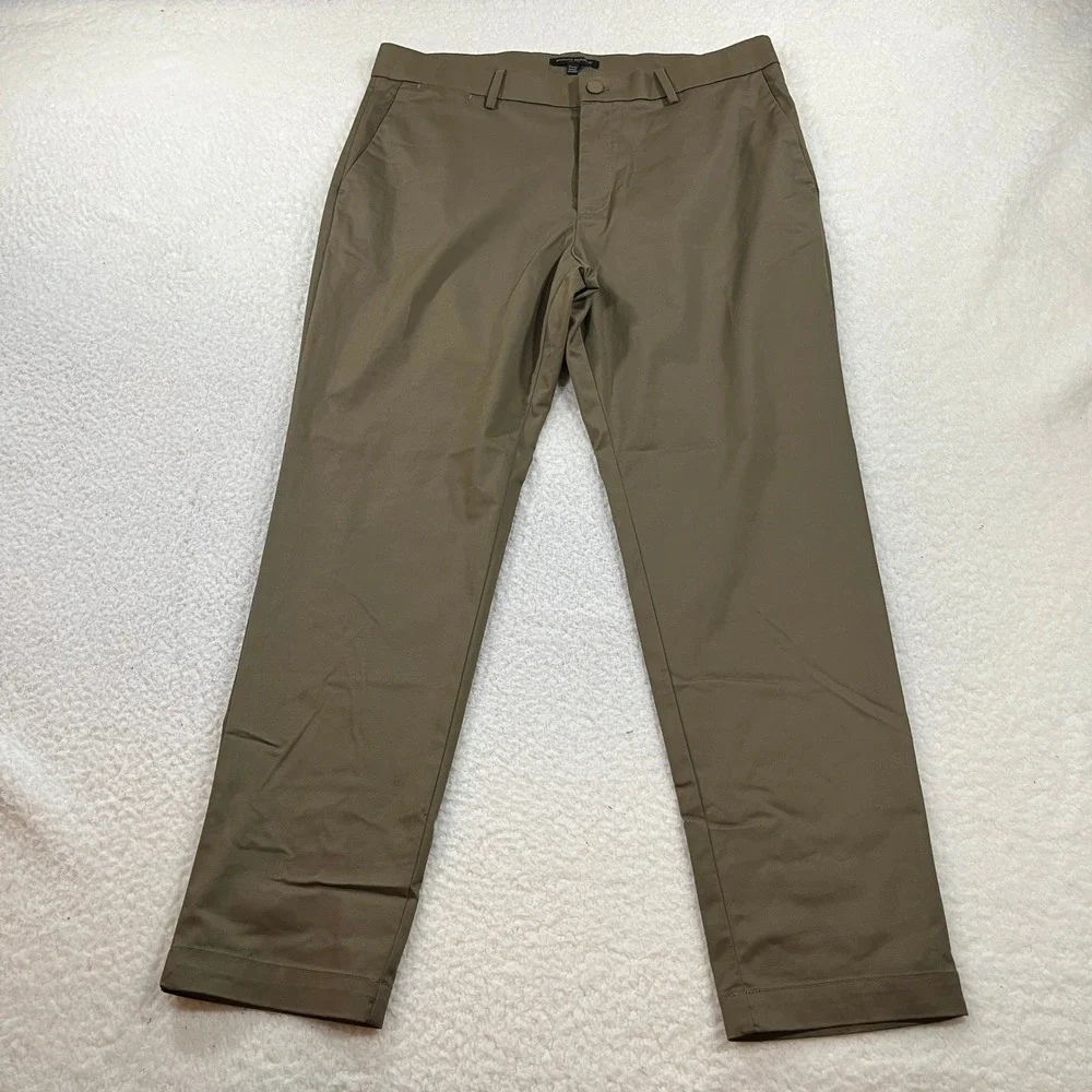 Banana Republic Pants Mens 35 Brown Slim Fit Chino Flat Front Stretch Casual